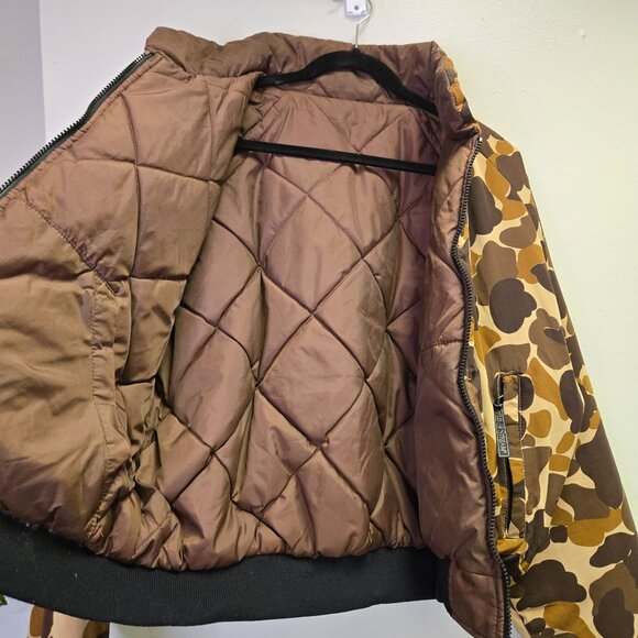 Vintage Field & Stream Camouflage Hunting Jacket Frog Skin Camo Brown Tan  Size - Picture 10 of 14